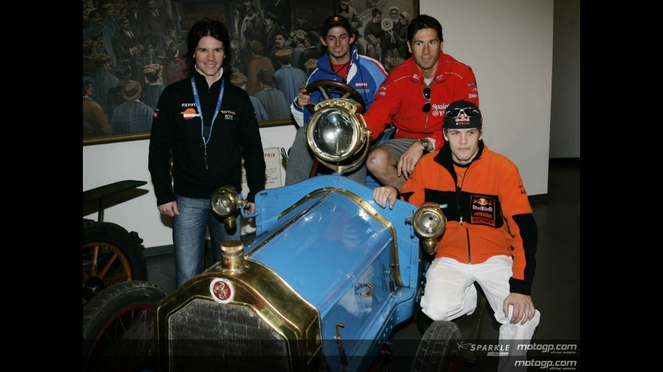 MotoGP riders visit the Musée Automobile de la Sarthe