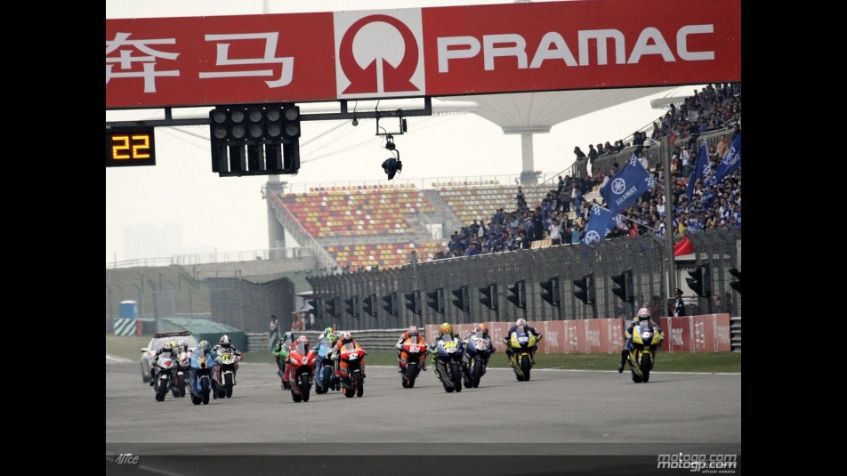 Group MotoGP in action in Shanghai