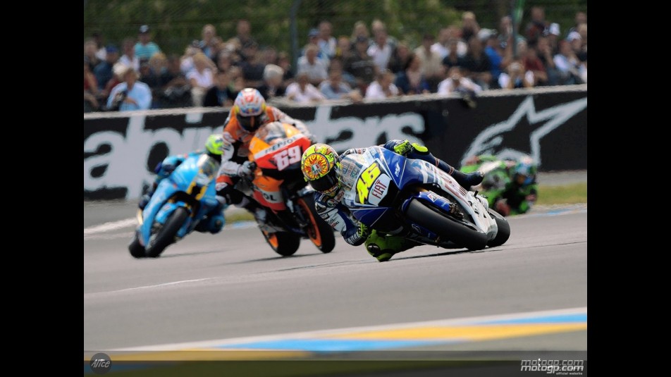 MotoGP group in action in Le Mans