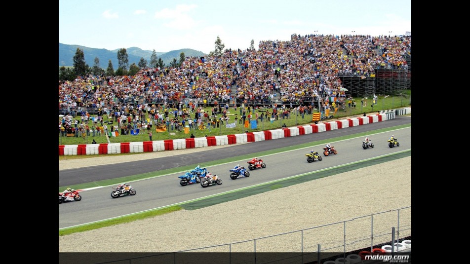 MotoGP group in action in Catalunya