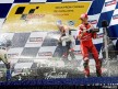 Pedrosa, Rossi and Stoner celebrating the podium at Catalunya