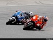 Casey Stoner and Valentino Rossi in action in Catalunya