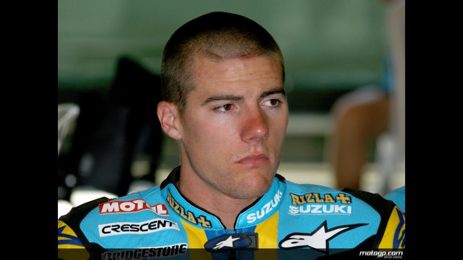 Ben Spies in the Rizla Suzuki box at Indianapolis