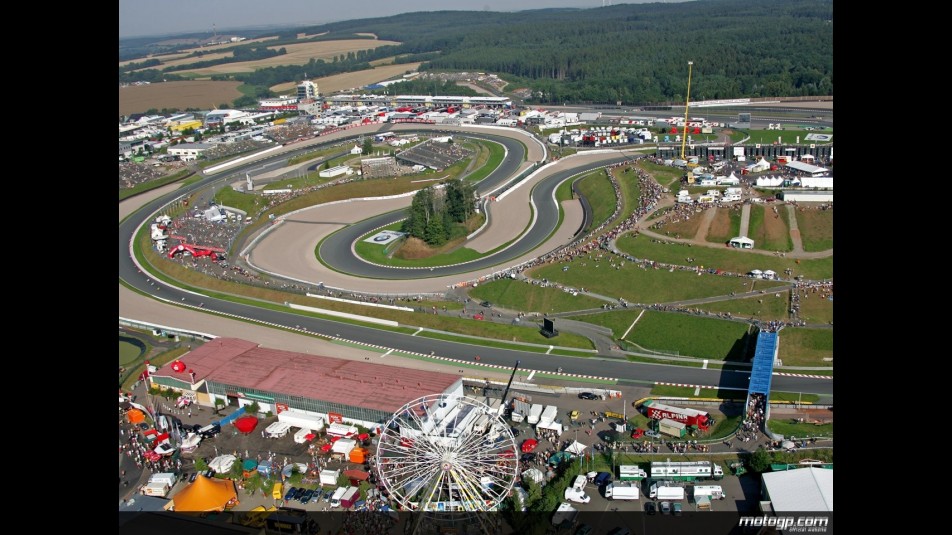 Aerial shot of the Sachsenring Circuit