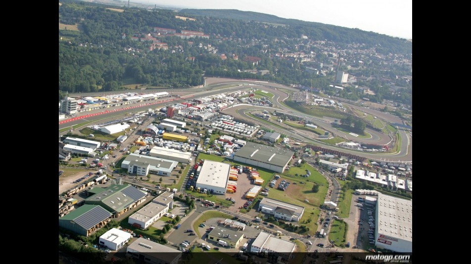 Aerial shot of the Sachsenring Circuit