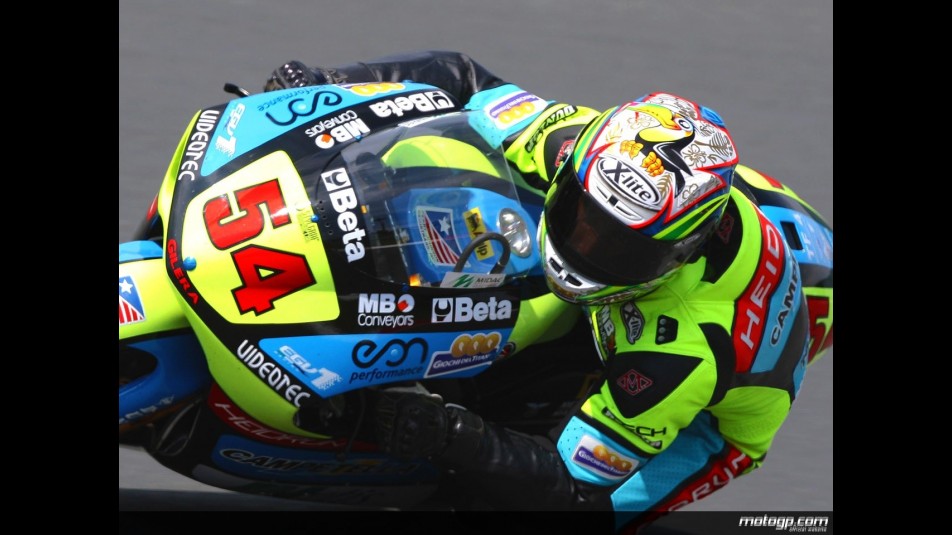 Manuel Poggiali in action in Sachsenring (250cc)