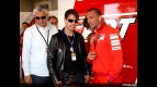 Tom Cruise and Livio Suppo in the Ducati Marlboro garage at the Red Bull U.S. Grand Prix