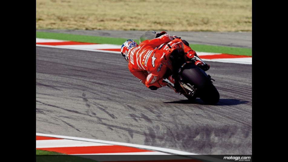 Casey Stoner in action in Misano (MotoGP)