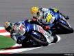 Fiat Yamaha riders Lorenzo and Rossi in action in Misano (MotoGP)