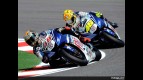 Fiat Yamaha riders Lorenzo and Rossi in action in Misano (MotoGP)