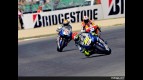 Valentino Rossi riding ahead of Lorenzo and Pedrosa in Misano (MotoGP)