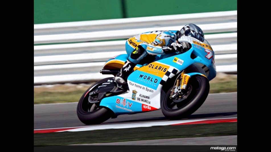 Mattia Pasini in action in Misano (250cc)