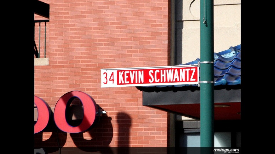 Kevin Schwantz Street Sign in Indianapolis