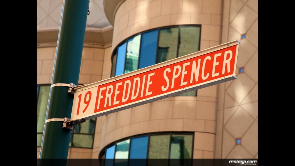 Freddie Spencer Street Sign in Indianapolis