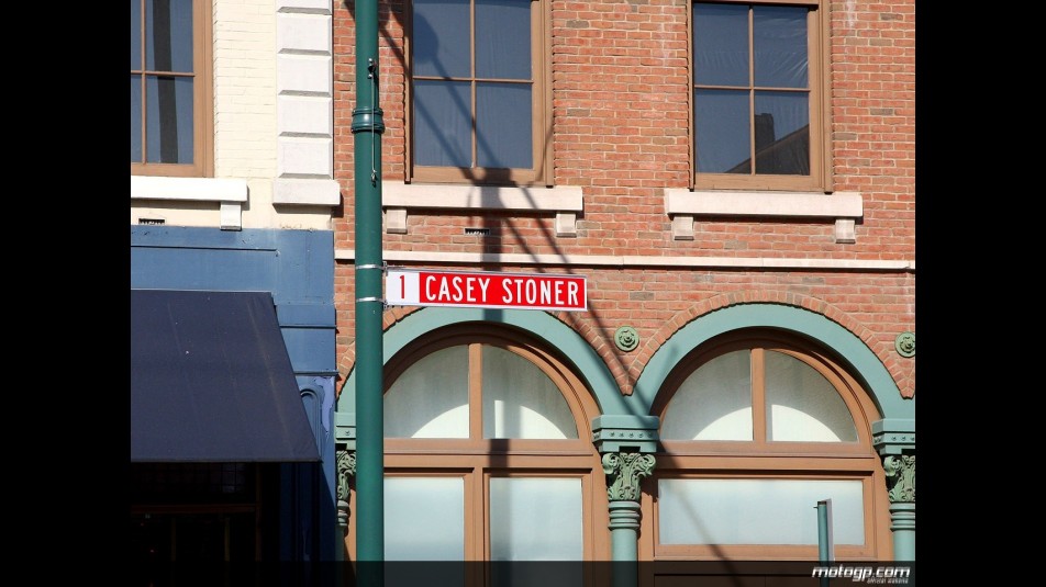 Casey Stoner Street Sign in Indianapolis