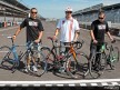 Tommy, Nicky and Roger Lee Hayden show off their Specialized bikes at the Indianapolis Motor Speedway