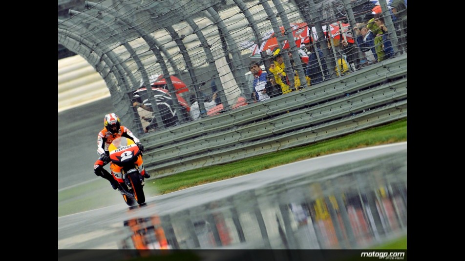 Dani Pedrosa during free practice at Indianapolis