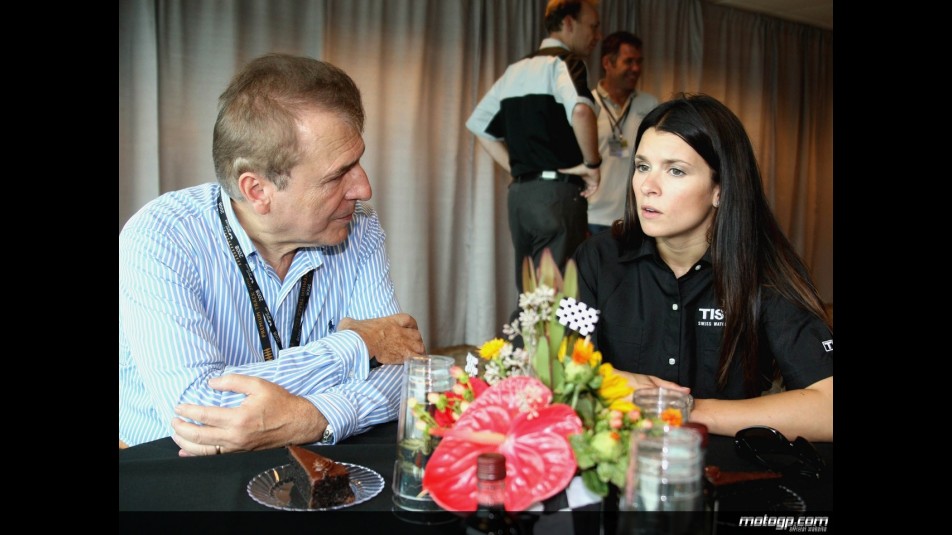 Indycar driver Danica Patrick and François Thiébaud, President of Tissot Worldwide