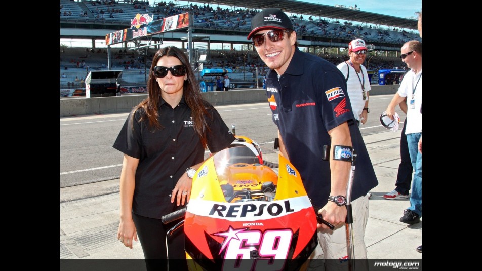 Indy Japan 300 Winner Danica Patrick and Nicky Hayden at the Red Bull Indianapolis Grand Prix