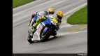 Valentino Rossi riding ahead Jorge Lorenzo at Indianapolis