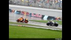 Nicky Hayden riding ahead of Jorge Lorenzo at Indianapolis