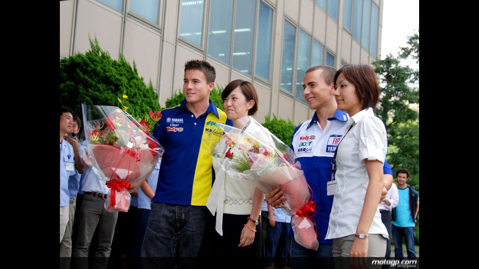 James Toseland and Jorge Lorenzo visit Yamaha´s HQ in Iwata, Japan