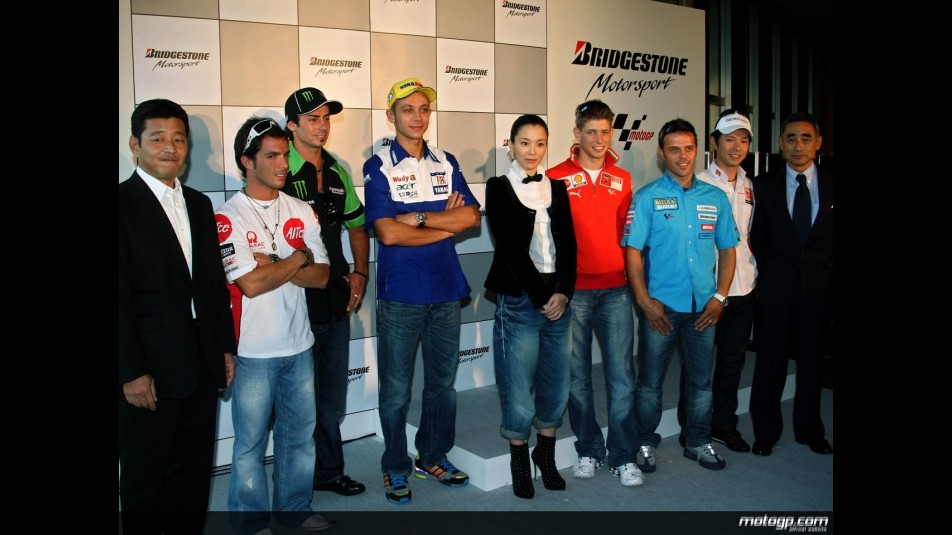 Bridgestone MotoGP riders in Tokyo ahead of the Japanese GP