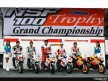 Honda MotoGP riders racing minibikes in Motegi