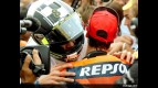 Rossi and Pedrosa in the parc fermé after title-deciding Japanese GP