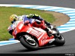 Casey Stoner riding side-by-side with Valentino Rossi in Motegi
