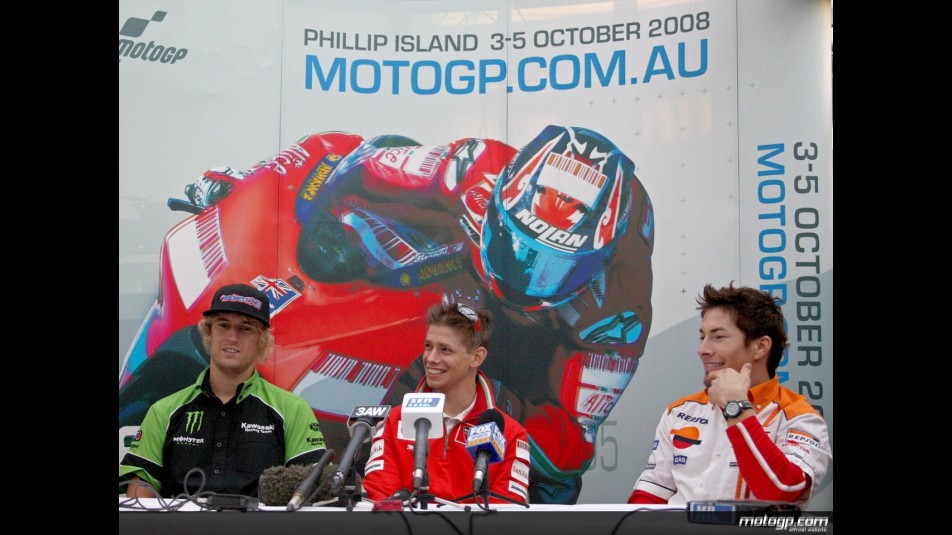 West, Stoner and Hayden talk to the press in Melbourne