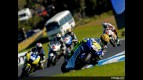 Valentino Rossi riding ahead of MotoGP group at Phillip Island