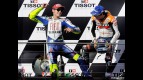 Valentino Rossi and Nicky Hayden on the podium at Phillip Island