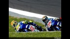 Valentino Rossi and Jorge Lorenzo in action in Phillip Island