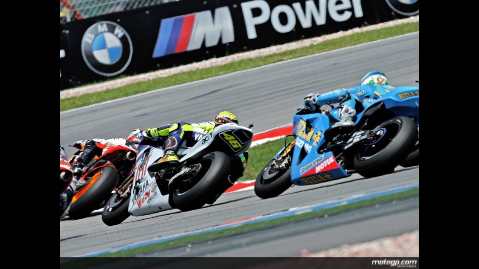 MotoGP group in action in Sepang