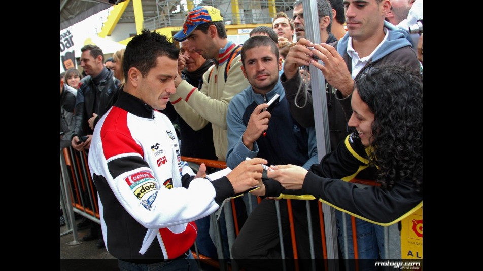 Randy de Puniet meets the fans during Valencia´s Day of Champions