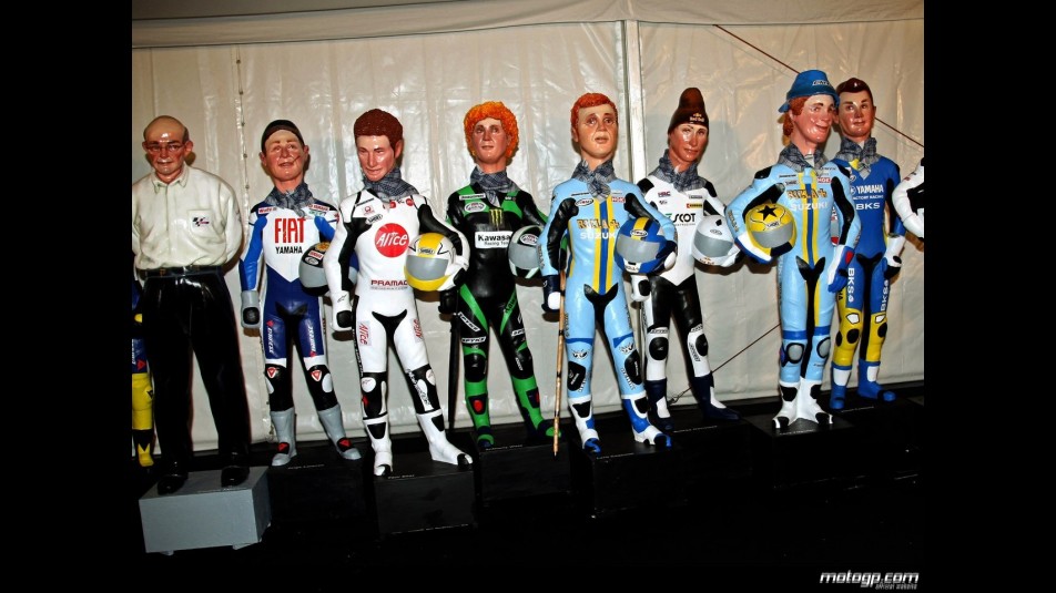 MotoGP rider dolls at the Comunitat Valenciana circuit 10th anniversary