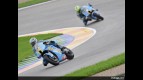 Loris Capirossi and Chris Vermeulen in action during Practice in Valencia