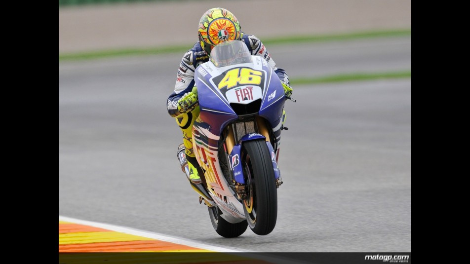 Valentino Rossi in action in Valencia
