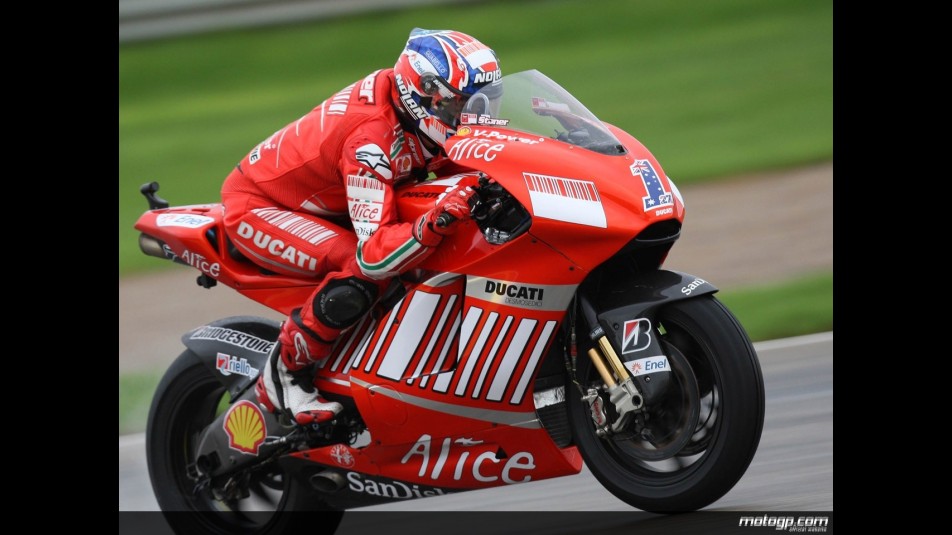 Casey Stoner in action in Valencia