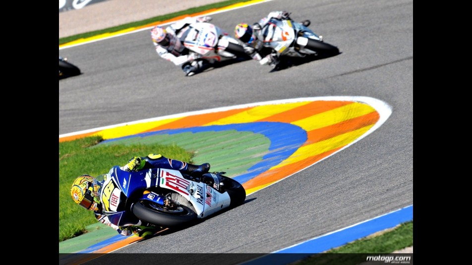 Valentino Rossi on track in Valencia (MotoGP)