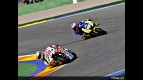 Jorge Lorenzo riding ahead of James Toseland in Valencia (MotoGP)