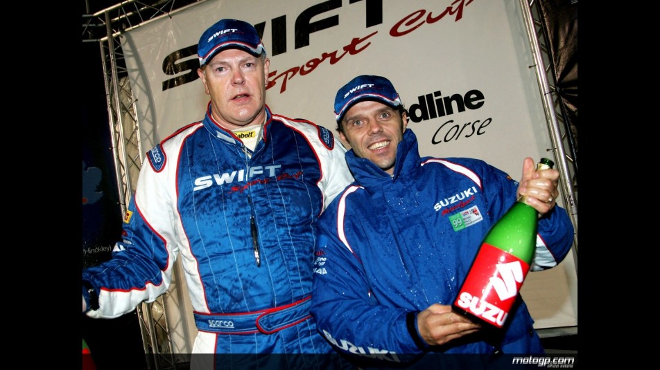Loris Capirossi and co-driver Craig Thorley at the Tempest Rally