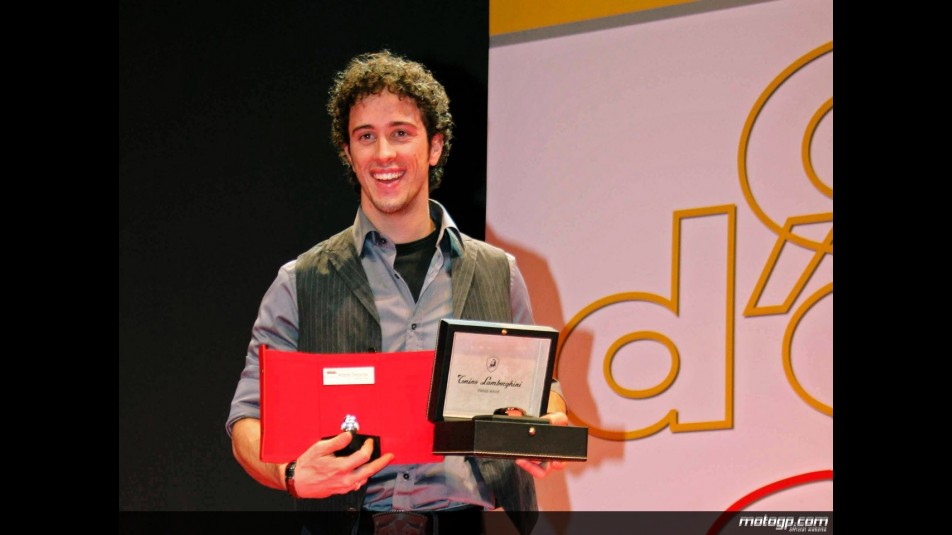 Andrea Dovizioso receiving `Golden Helmet´ at Bologna Motorshow