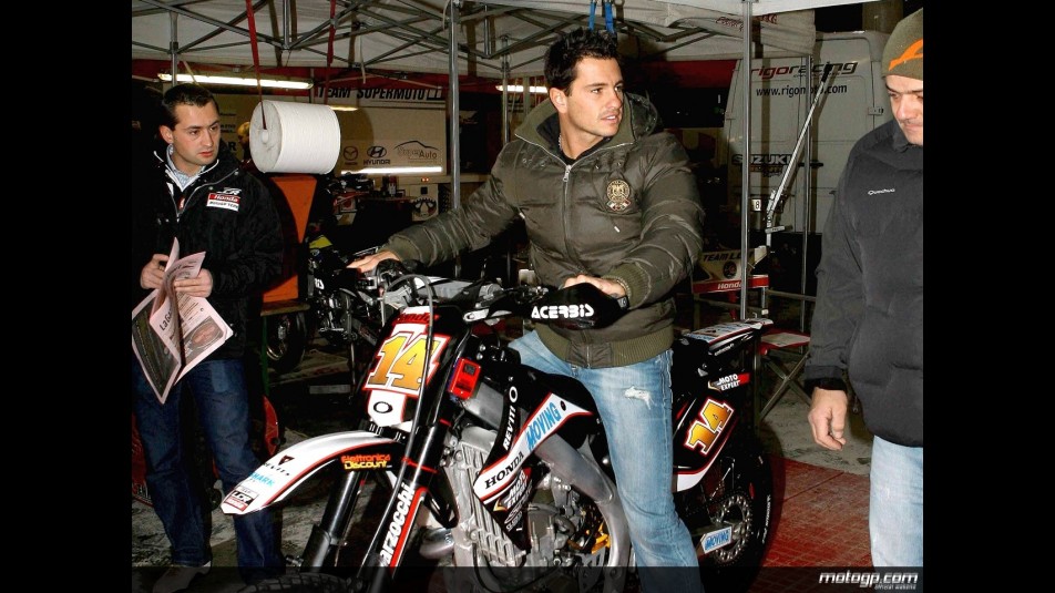 Randy de Puniet at the Bologna Motorshow Supermoto Event