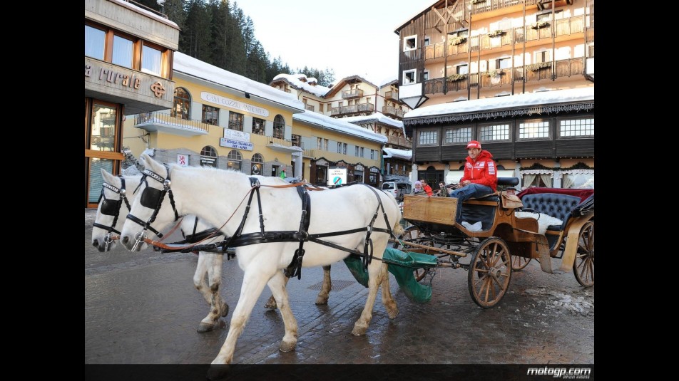 Ducati Marlboro´s Nicky Hayden at the Madonna di Campiglio Ski Resort