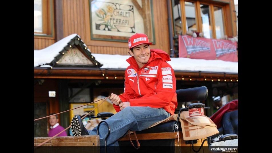 Ducati Marlboro´s Nicky Hayden at the Madonna di Campiglio Ski Resort