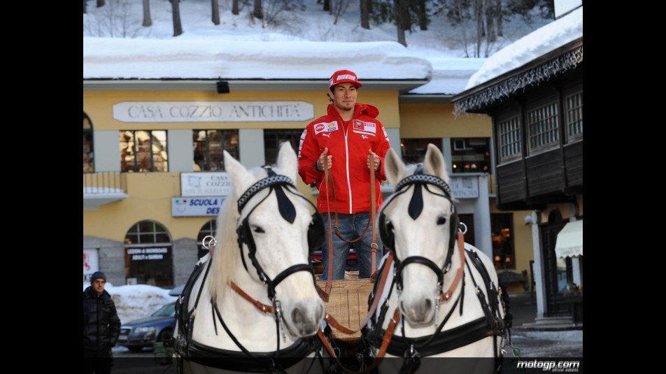 Ducati Marlboro´s Nicky Hayden at the Madonna di Campiglio Ski Resort