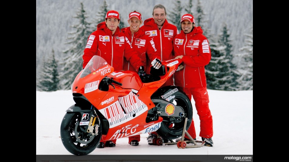 Ducati Marlboro unveils the new Desmosedici GP9 at Madonna di Campiglio