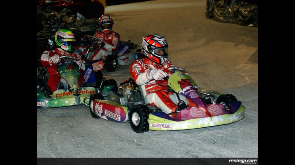 Vittoriano Guareschi participates in 2009 Ducati Wrooom ice kart race